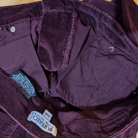 Copy - Buffalo burgundy corduroy mid rise pants velvet pants 10 x 32 A3 - Picture 10 of 11